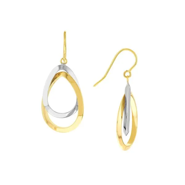 Two-Tone Interlinked Teardrop Dangle Earrings Peter & Co. Jewelers Avon Lake, OH