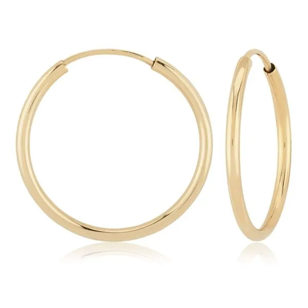 Yellow Gold Endless Hoop Earrings Peter & Co. Jewelers Avon Lake, OH