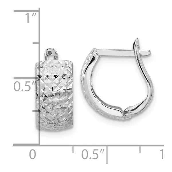 Diamond Cut Omega Back Earrings Image 3 Peter & Co. Jewelers Avon Lake, OH