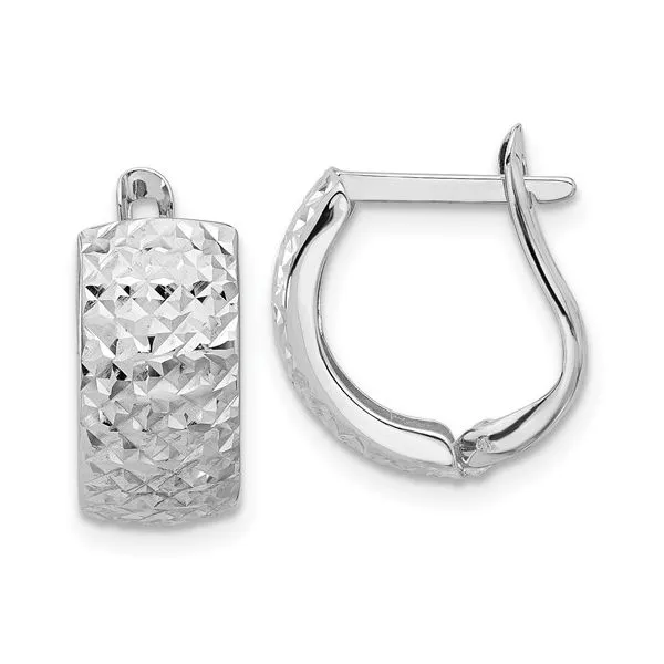 Diamond Cut Omega Back Earrings Peter & Co. Jewelers Avon Lake, OH