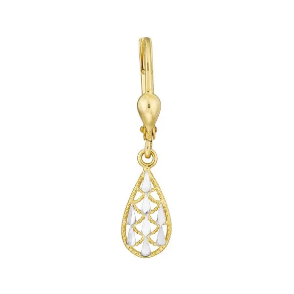 Two-Tone Filigree Teardrop Dangle Earrings Image 2 Peter & Co. Jewelers Avon Lake, OH