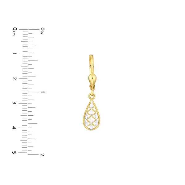 Two-Tone Filigree Teardrop Dangle Earrings Image 4 Peter & Co. Jewelers Avon Lake, OH