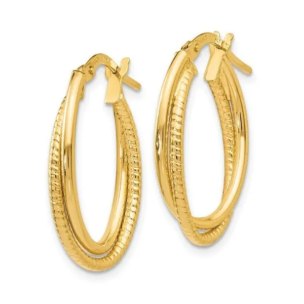 Crossover Oval Hoops Image 2 Peter & Co. Jewelers Avon Lake, OH