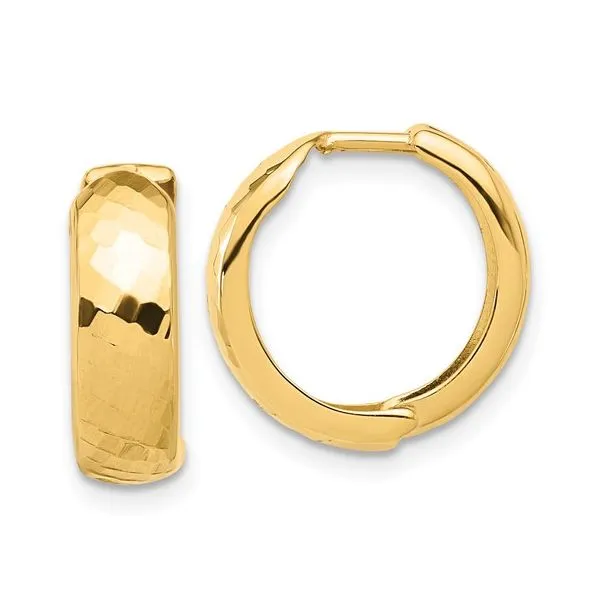 Diamond Cut Huggie Hoop Earrings Peter & Co. Jewelers Avon Lake, OH