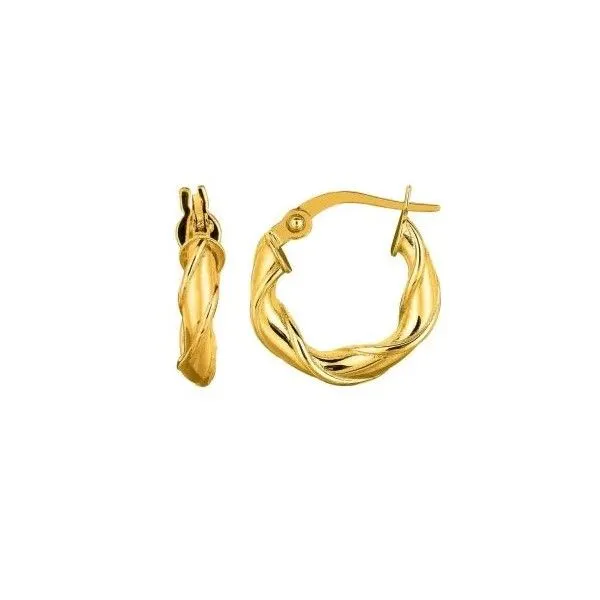 Yellow Gold Twist Hoop Earrings Peter & Co. Jewelers Avon Lake, OH