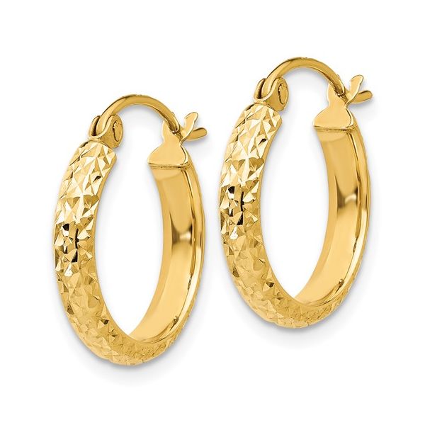 Diamond Cut Hoop Earrings Image 2 Peter & Co. Jewelers Avon Lake, OH