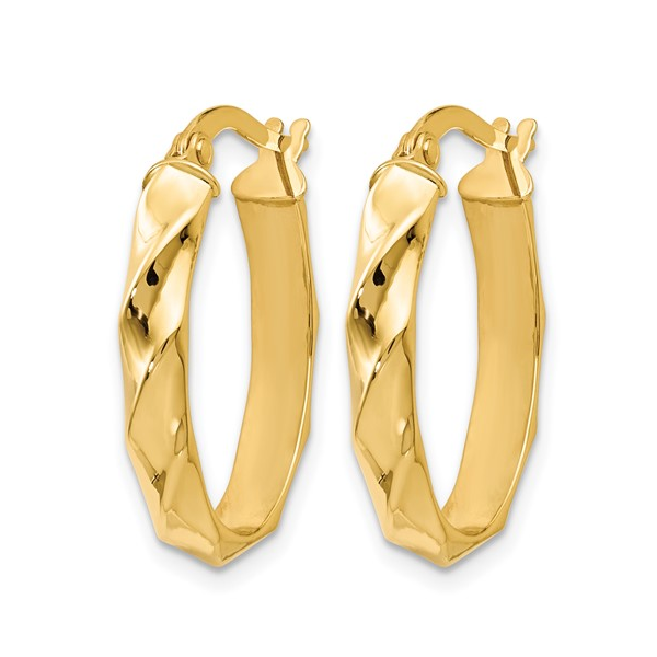 Twisted Oval Hoop Earrings Image 2 Peter & Co. Jewelers Avon Lake, OH