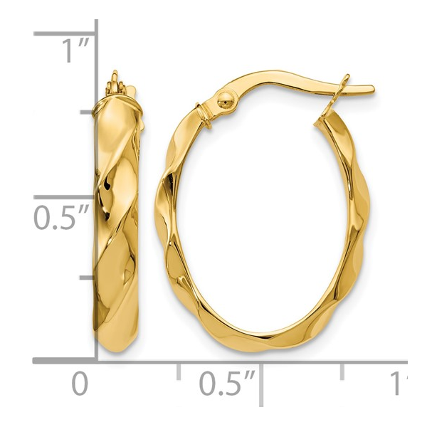 Twisted Oval Hoop Earrings Image 4 Peter & Co. Jewelers Avon Lake, OH
