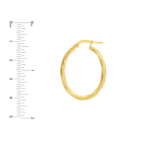 Twisted Oval Hoop Earrings Image 4 Peter & Co. Jewelers Avon Lake, OH