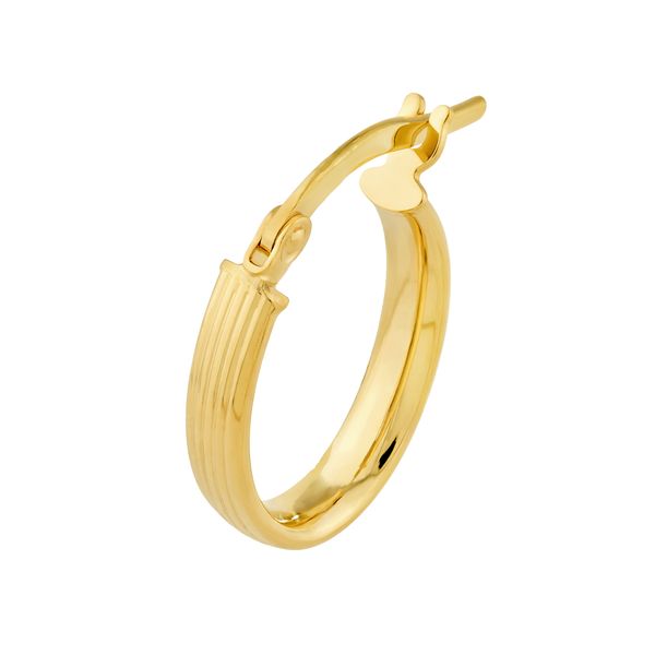 Textured Oval Hoop Earrings Image 3 Peter & Co. Jewelers Avon Lake, OH