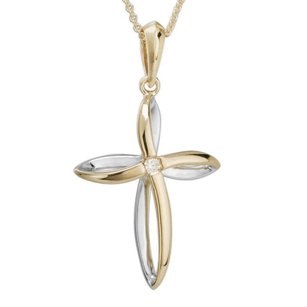 Two-Tone Diamond Cross Necklace Peter & Co. Jewelers Avon Lake, OH