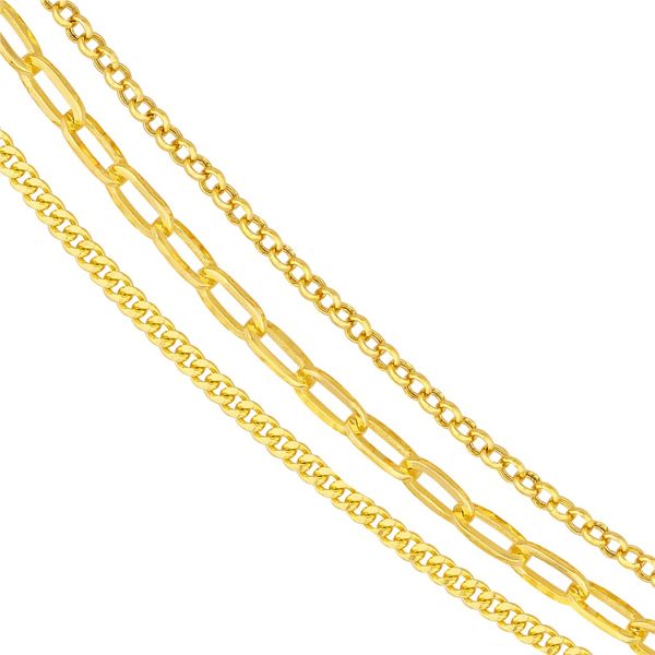3-Strand Gold Chain Necklace Image 2 Peter & Co. Jewelers Avon Lake, OH
