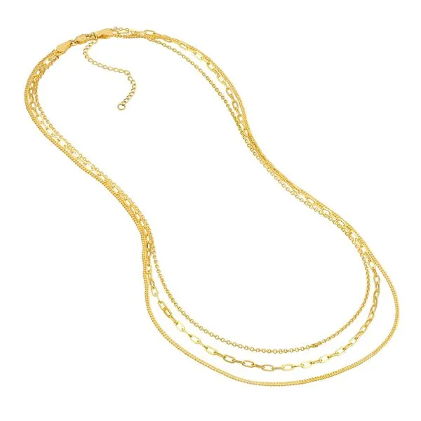 3-Strand Gold Chain Necklace Image 3 Peter & Co. Jewelers Avon Lake, OH