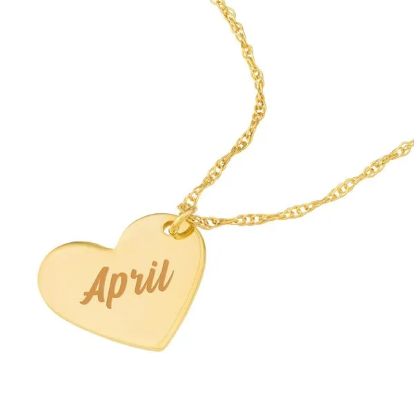 Tilted Heart Engravable Necklace Image 2 Peter & Co. Jewelers Avon Lake, OH