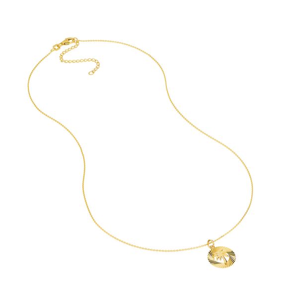 Fluted Palm Tree Medallion Necklace Image 3 Peter & Co. Jewelers Avon Lake, OH