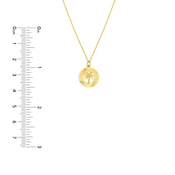 Fluted Palm Tree Medallion Necklace Image 5 Peter & Co. Jewelers Avon Lake, OH
