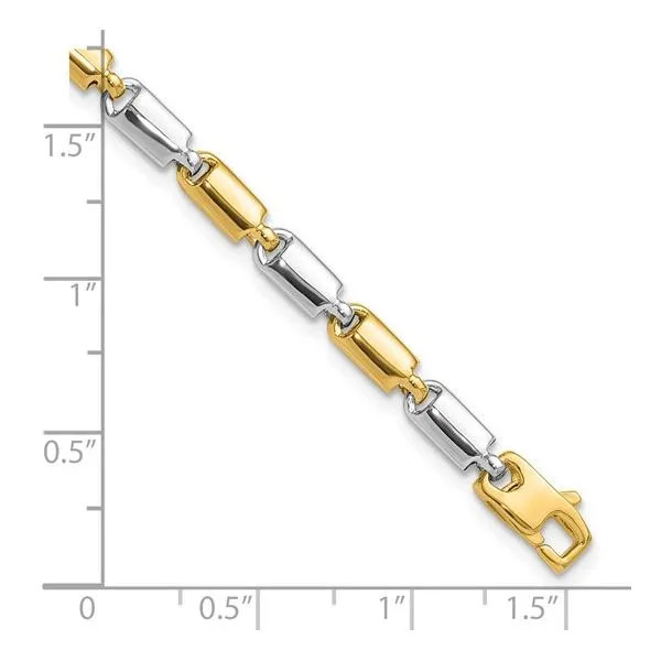 Two-Tone Fancy Rectangular Link Bracelet Image 4 Peter & Co. Jewelers Avon Lake, OH