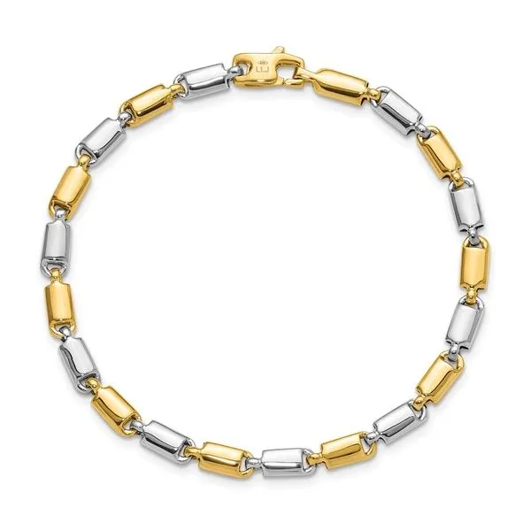 Two-Tone Fancy Rectangular Link Bracelet Peter & Co. Jewelers Avon Lake, OH