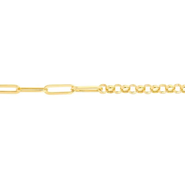 50/50 Paperclip + Rolo Chain Bracelet Image 2 Peter & Co. Jewelers Avon Lake, OH