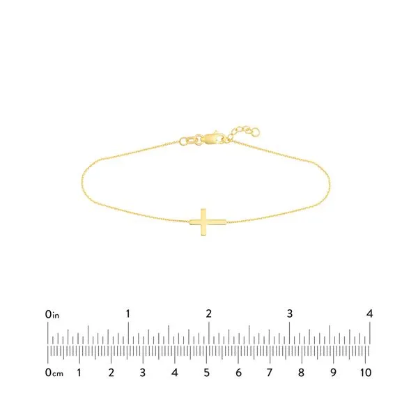 Sideways Mini Cross Adjustable Bracelet Image 4 Peter & Co. Jewelers Avon Lake, OH