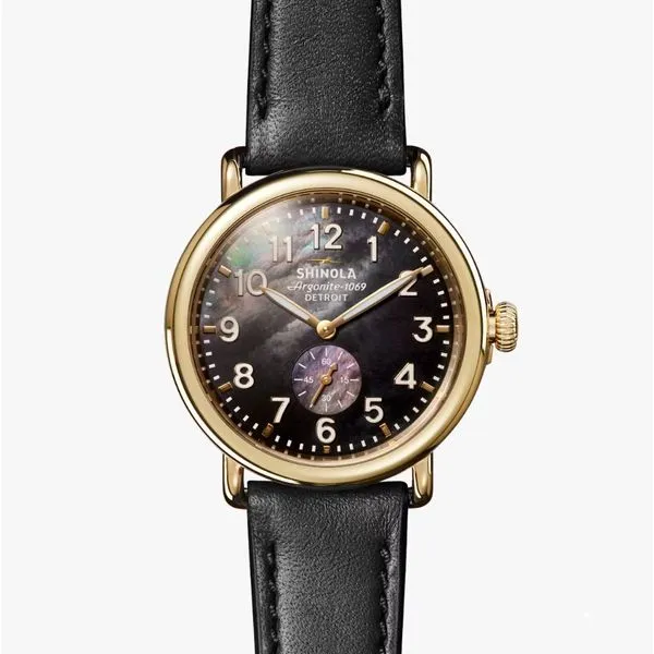 Shinola Runwell Sub Second 41mm Black Mother Of Pearl Peter & Co. Jewelers Avon Lake, OH