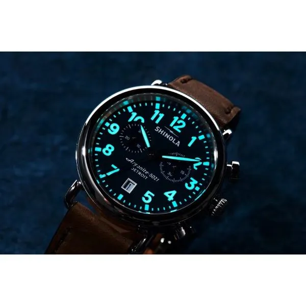Shinola Runwell 41mm Chrono Blue Image 5 Peter & Co. Jewelers Avon Lake, OH