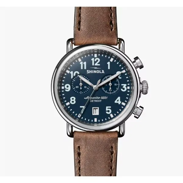 Shinola Runwell 41mm Chrono Blue Peter & Co. Jewelers Avon Lake, OH
