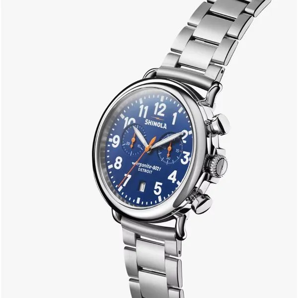 Shinola Runwell 2 Eye Chrono 41mm Royal Blue Dial Image 2 Peter & Co. Jewelers Avon Lake, OH