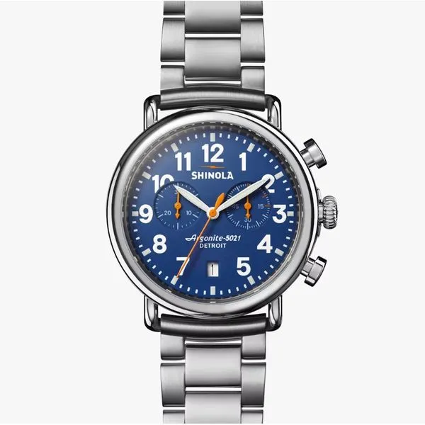 Shinola Runwell 2 Eye Chrono 41mm Royal Blue Dial Peter & Co. Jewelers Avon Lake, OH