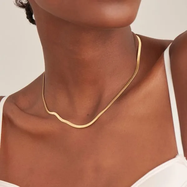 Ania Haie Flat Snake Chain Necklace Image 2 Peter & Co. Jewelers Avon Lake, OH