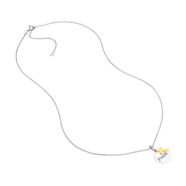 Faith Disc with Cross Necklace Image 3 Peter & Co. Jewelers Avon Lake, OH