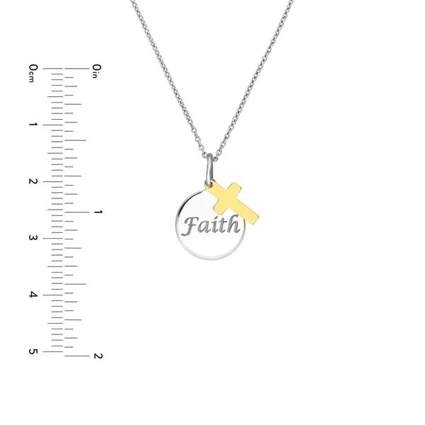 Faith Disc with Cross Necklace Image 4 Peter & Co. Jewelers Avon Lake, OH