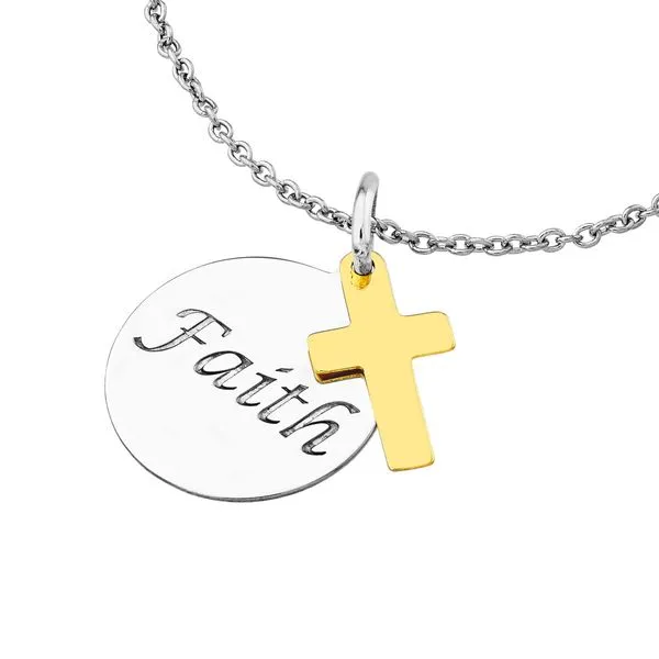 Faith Disc with Cross Necklace Peter & Co. Jewelers Avon Lake, OH