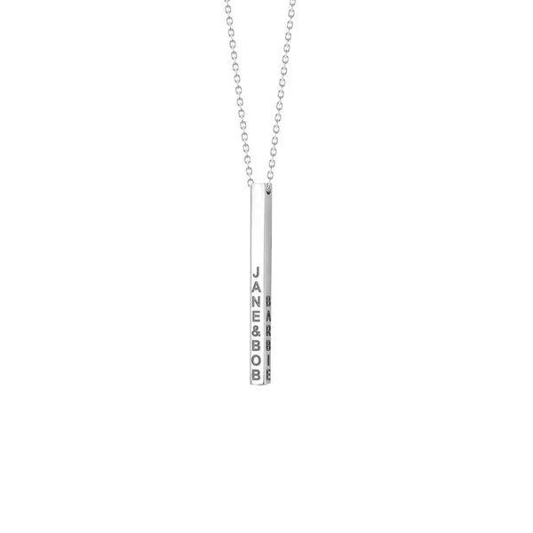 Engravable 3d Bar-Cube Necklace Image 2 Peter & Co. Jewelers Avon Lake, OH