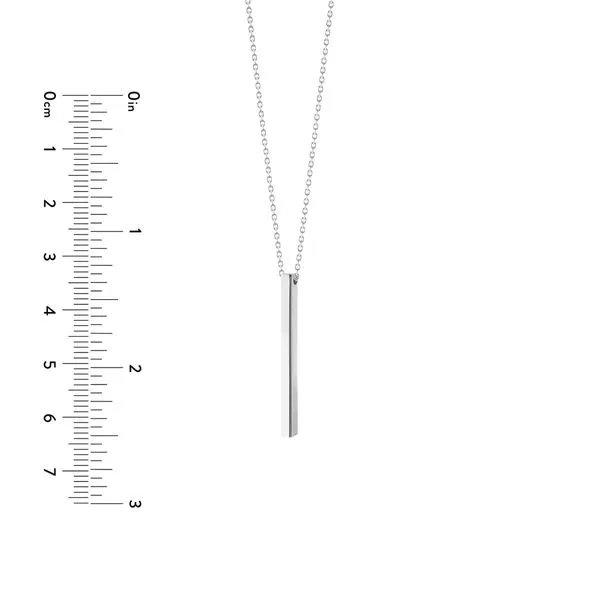 Engravable 3d Bar-Cube Necklace Image 5 Peter & Co. Jewelers Avon Lake, OH