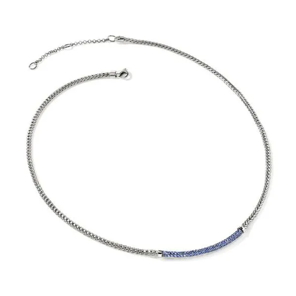 John Hardy Essential Pavé Blue Sapphire Necklace Image 3 Peter & Co. Jewelers Avon Lake, OH