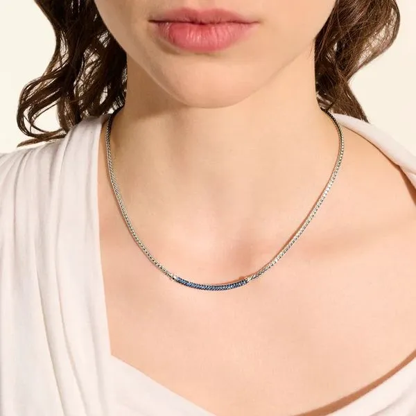 John Hardy Essential Pavé Blue Sapphire Necklace Image 5 Peter & Co. Jewelers Avon Lake, OH