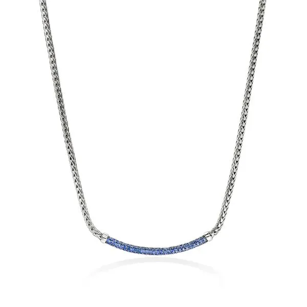 John Hardy Essential Pavé Blue Sapphire Necklace Peter & Co. Jewelers Avon Lake, OH
