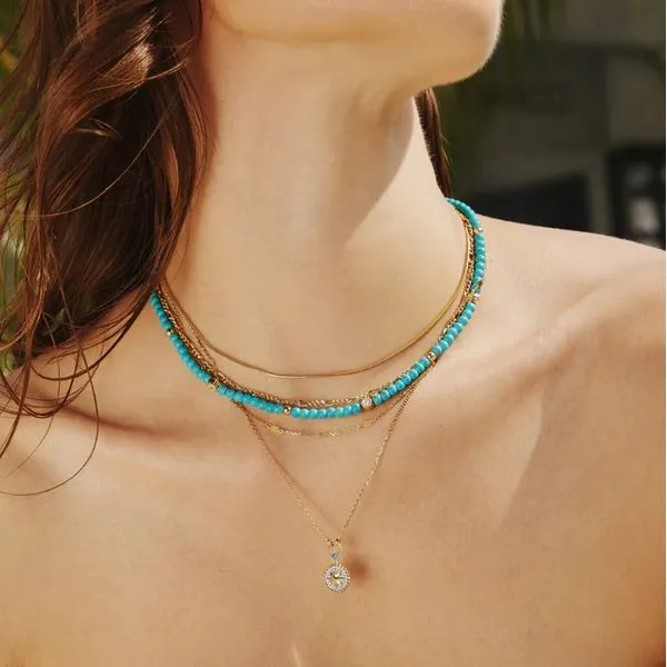 Ania Haie Gold Created Turquoise Necklace Image 2 Peter & Co. Jewelers Avon Lake, OH