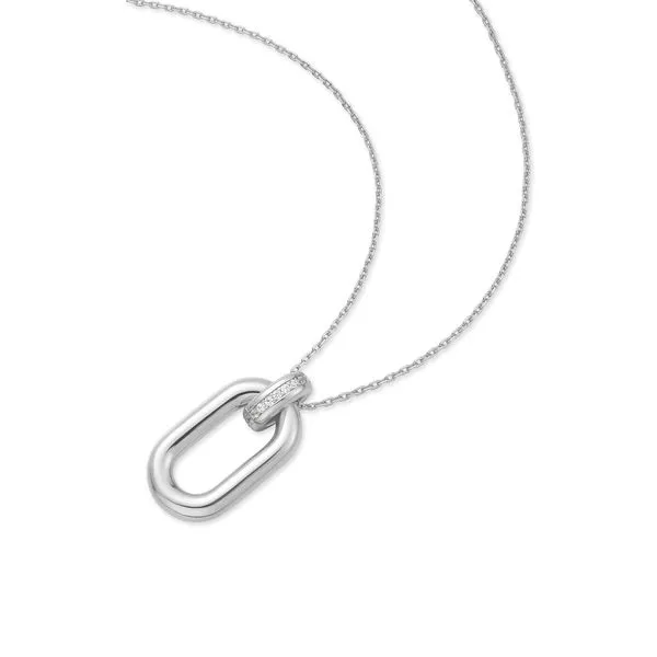 Ania Haie Silver Oval Hoop Pendant Necklace Image 2 Peter & Co. Jewelers Avon Lake, OH