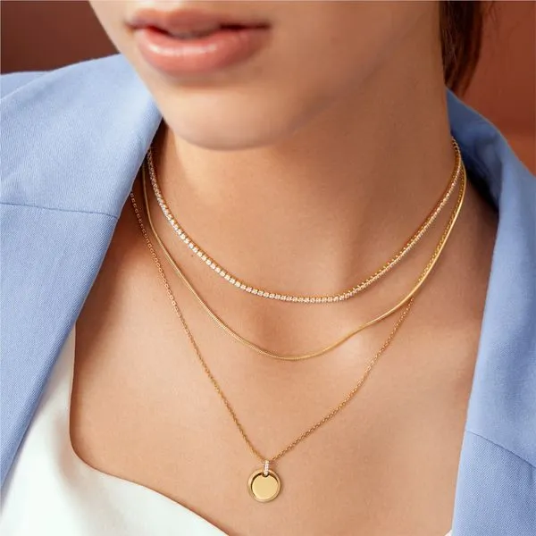 Ania Haie Gold Disc Pendant Necklace Image 2 Peter & Co. Jewelers Avon Lake, OH