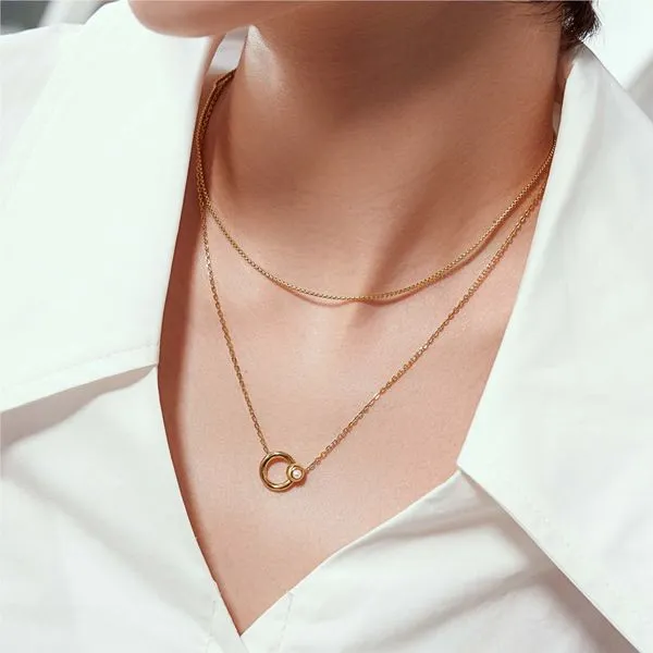 Ania Haie Gold Hoop Freshwater Pearl Necklace Image 2 Peter & Co. Jewelers Avon Lake, OH