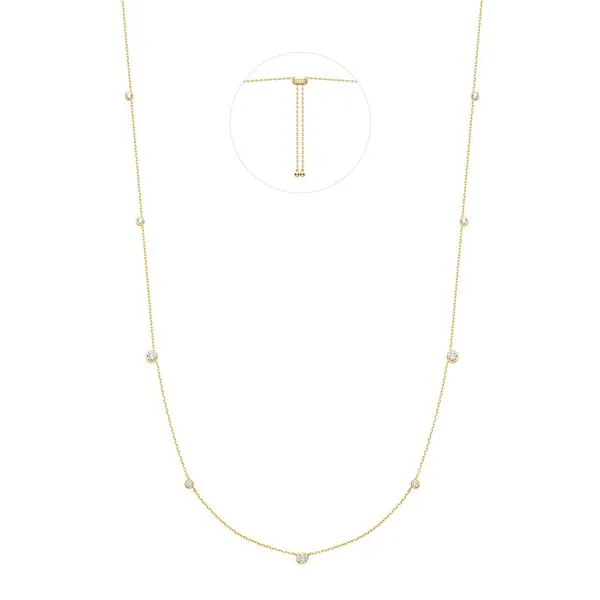 Ania Haie Gold Bezel Cubic Zirconia Station Necklace Image 3 Peter & Co. Jewelers Avon Lake, OH