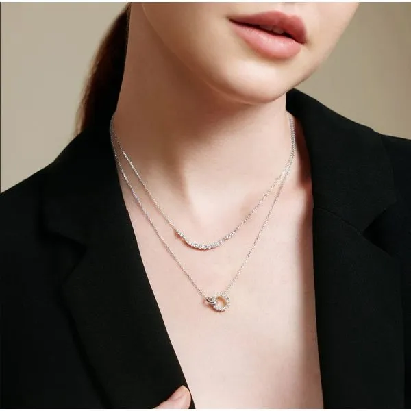 Ania Haie Silver Interlinked Circles Pavé<br> Necklace Image 2 Peter & Co. Jewelers Avon Lake, OH