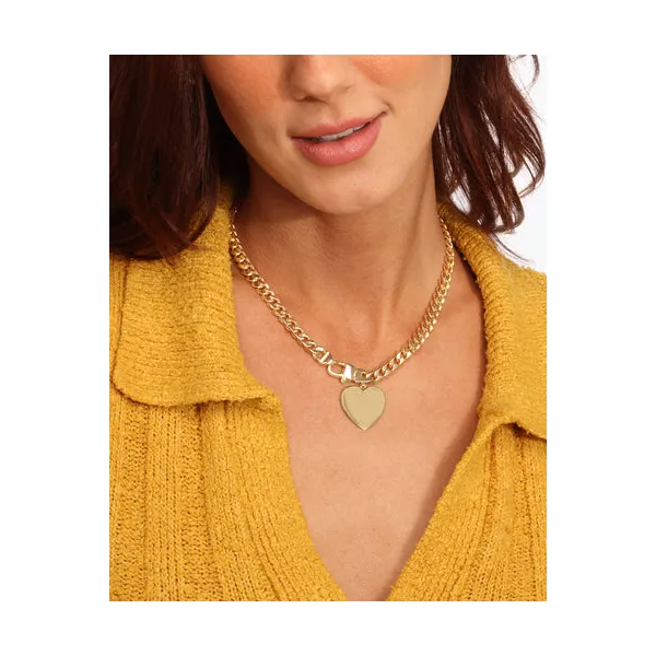 Melinda Maria Julian XL Heart Cuban Chain Necklace 16