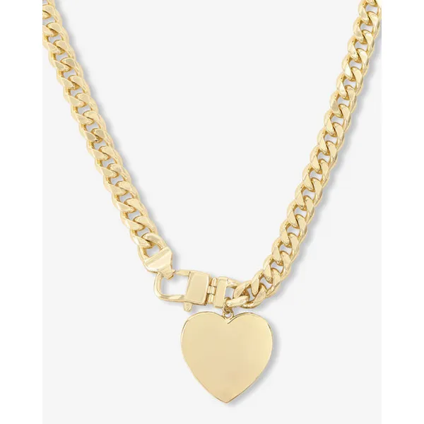 Melinda Maria Julian XL Heart Cuban Chain Necklace 16