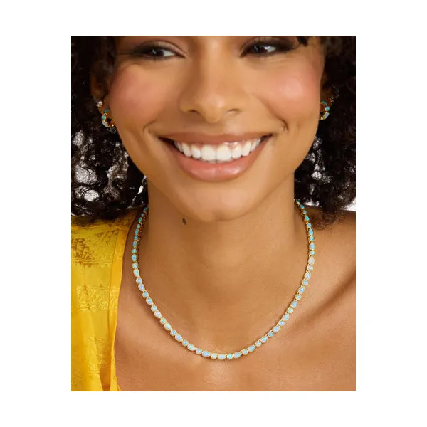 Melinda Maria Isla Opal Tennis Necklace 18