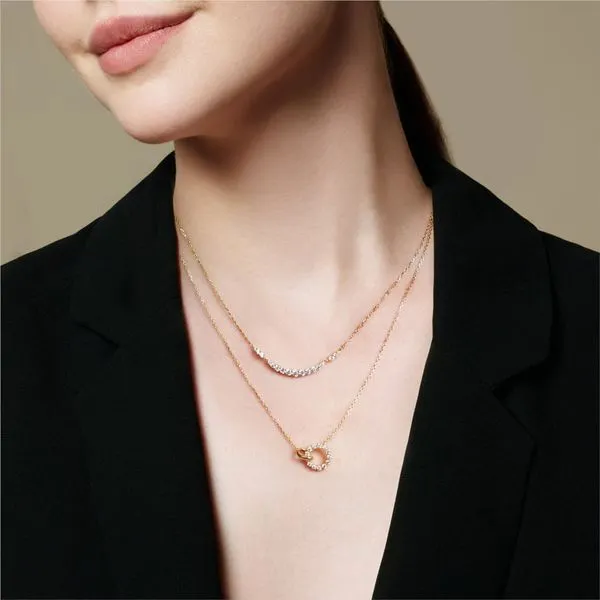 Ania Haie Gold Interlinked Circles Pavé Necklace Image 2 Peter & Co. Jewelers Avon Lake, OH