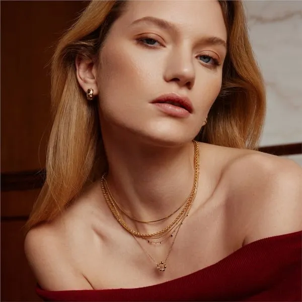 Ania Haie Gold Asymmetric Beaded Circle Necklace Image 2 Peter & Co. Jewelers Avon Lake, OH