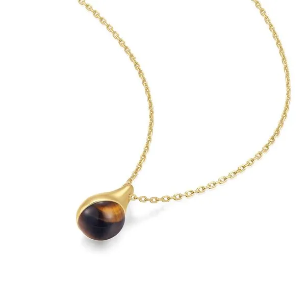 Ania Haie Gold Tiger Eye Droplet Pendant Necklace Image 2 Peter & Co. Jewelers Avon Lake, OH
